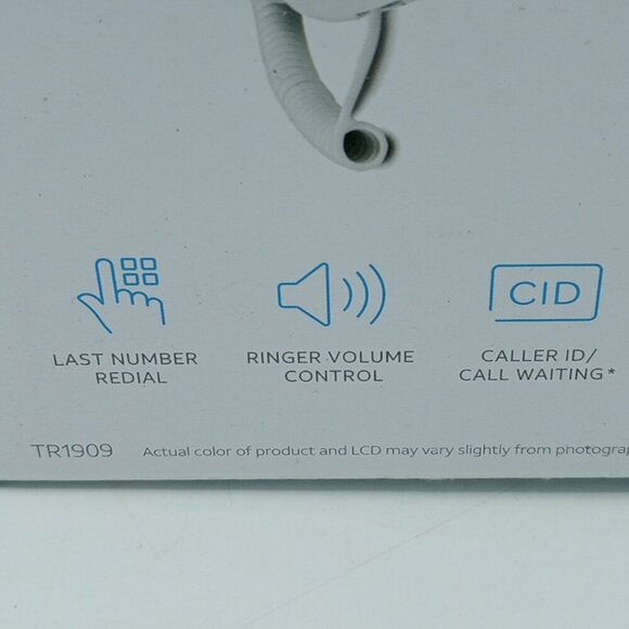 AT&T Trimline Push Button Telephone Land Line 13 Number Memory TR1909 White - Picture 3 of 16